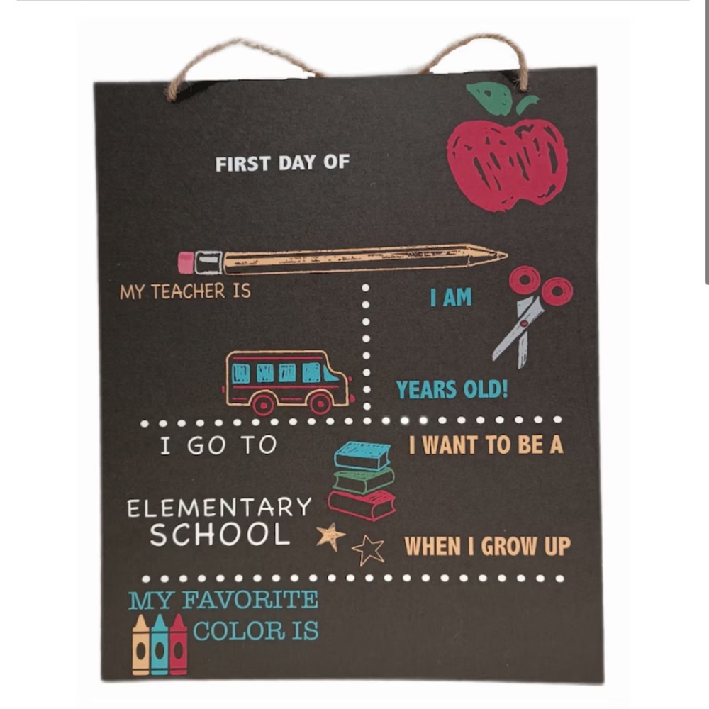 First Day School Chalkboard